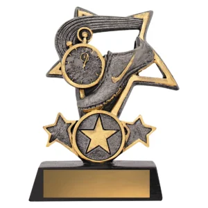 Silver track tri-star with resin construction