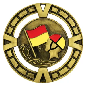 Gold varsity lifesaving with metal construction