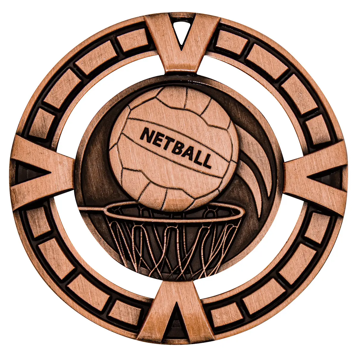 my911b-bronze Bronze varsity netball with metal construction