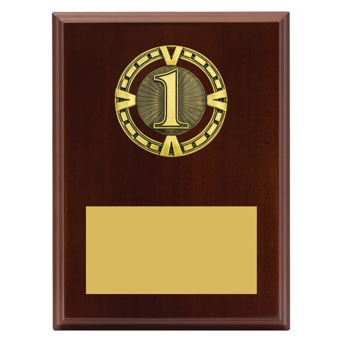 pv651-walnut Walnut varsity plaque - 1st with timber / metal construction