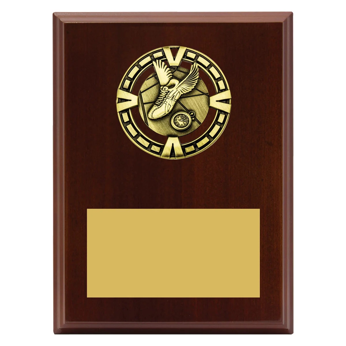 pv601-walnut Walnut varsity plaque - athletics with timber / metal construction