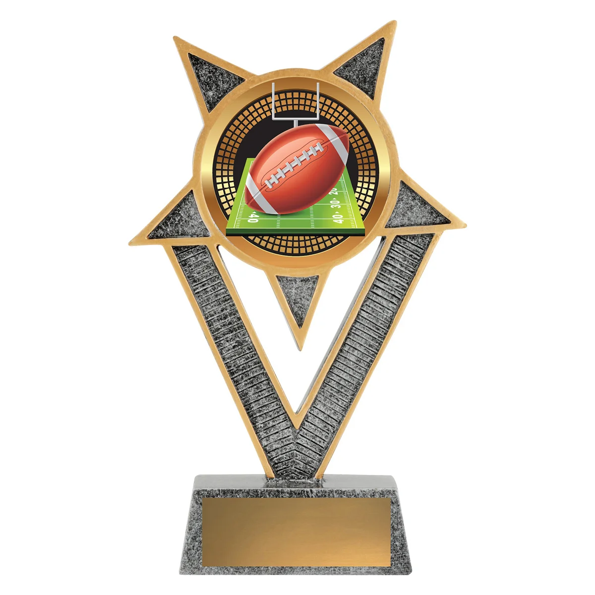 ven55a-silver Silver ventura - american football with resin construction