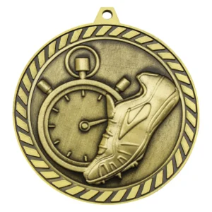 Gold venture medal athletics with metal construction