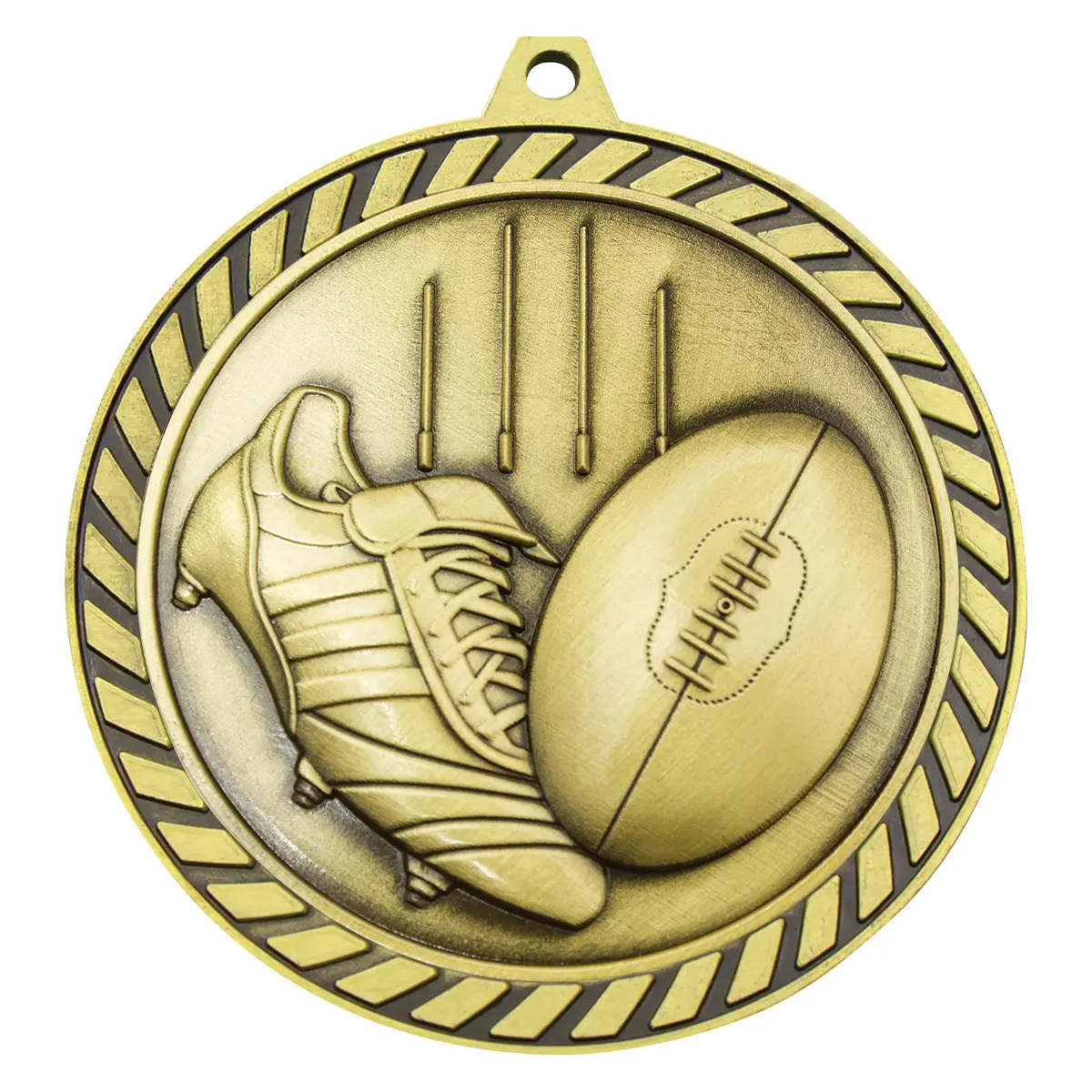 mmv688g-gold Gold venture medal aussie rules with metal construction