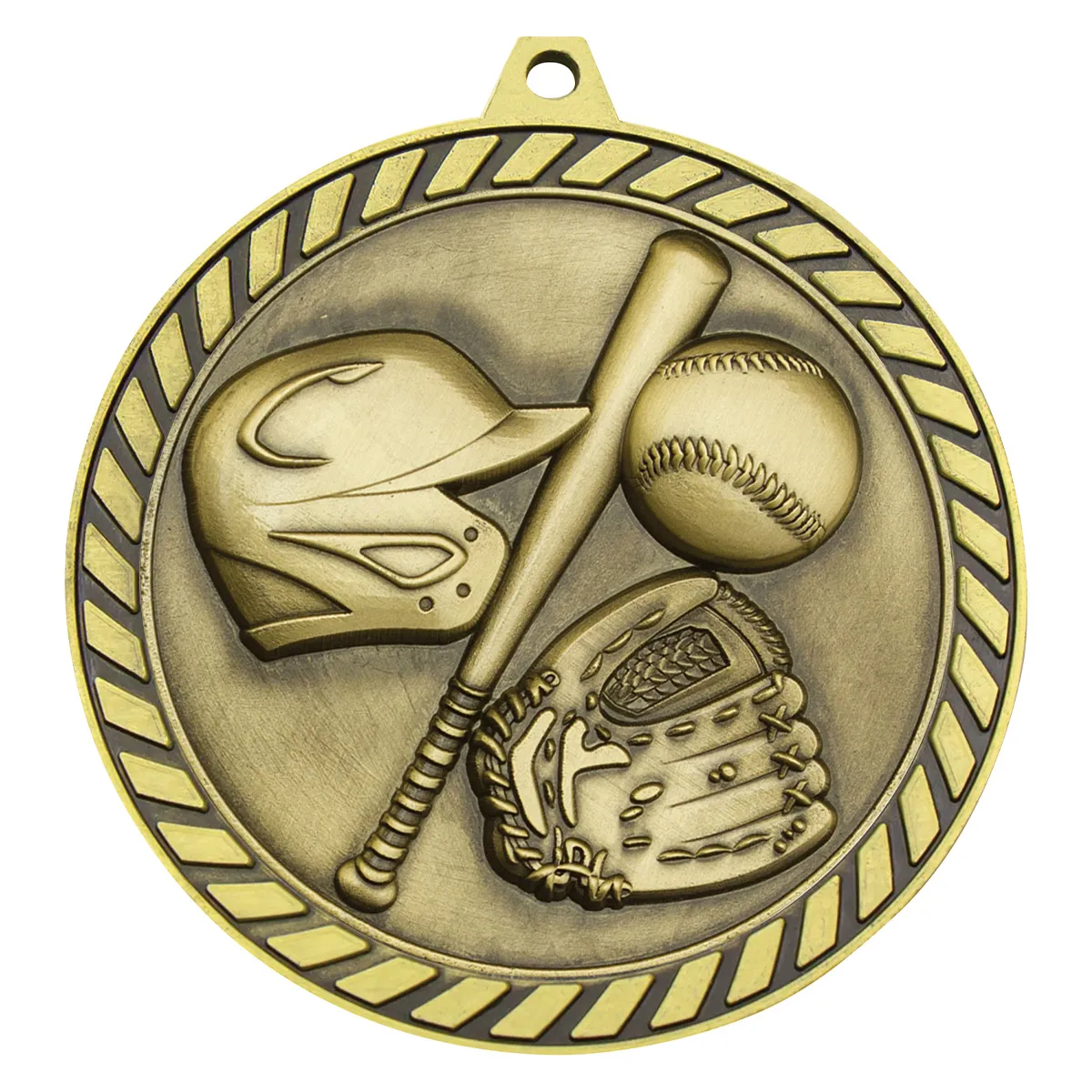 mmv633g-gold Gold venture medal baseball with metal construction