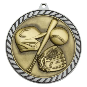 Silver venture medal baseball with metal construction