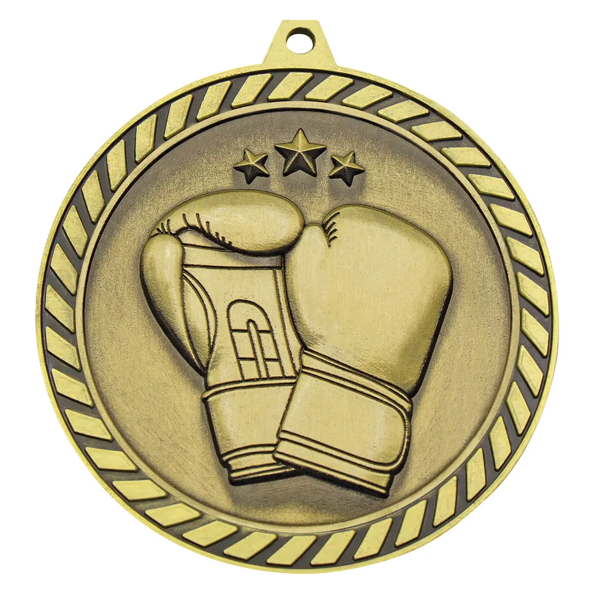 Gold venture medal boxing with metal construction