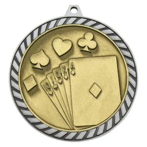 Silver venture medal cards with metal construction
