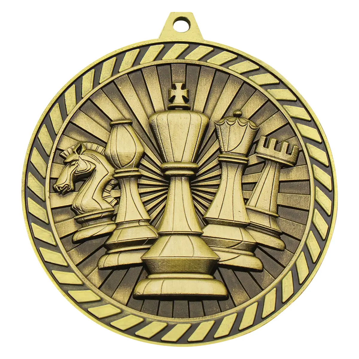 Gold venture medal chess with metal construction