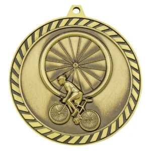 Gold venture medal cycling with metal construction