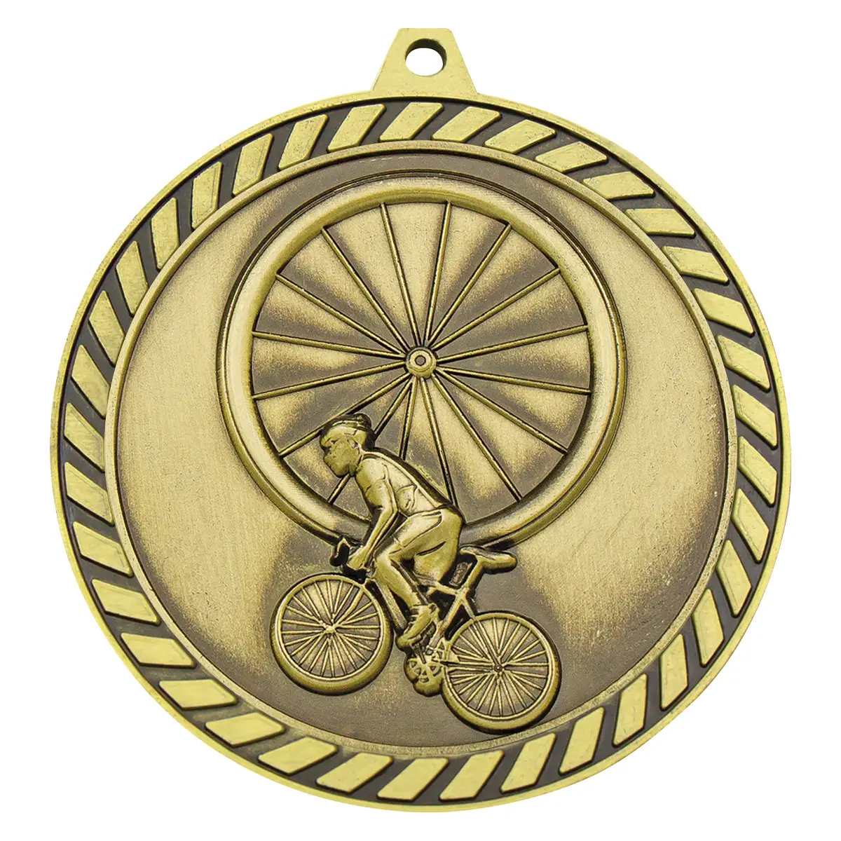 mmv664g-gold Gold venture medal cycling with metal construction