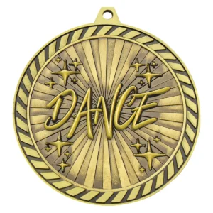 Gold venture medal dance with metal construction