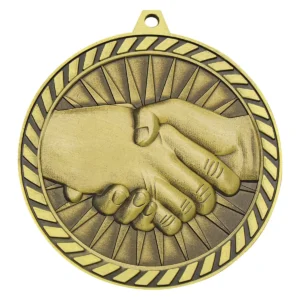 Gold venture medal fair play with metal construction