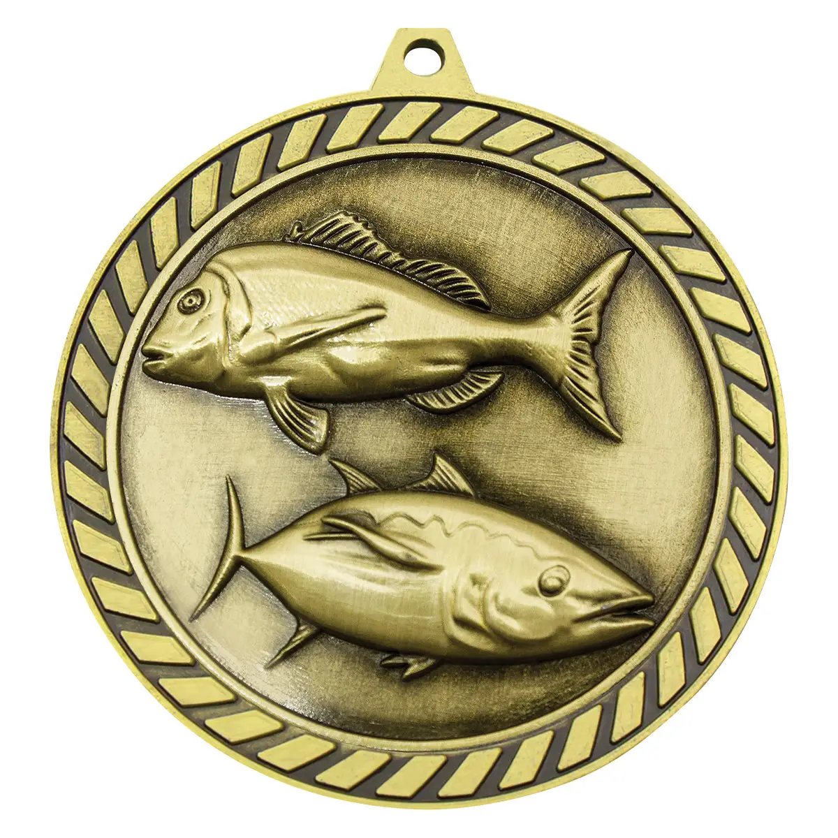 mmv603g-gold Gold venture medal fishing with metal construction