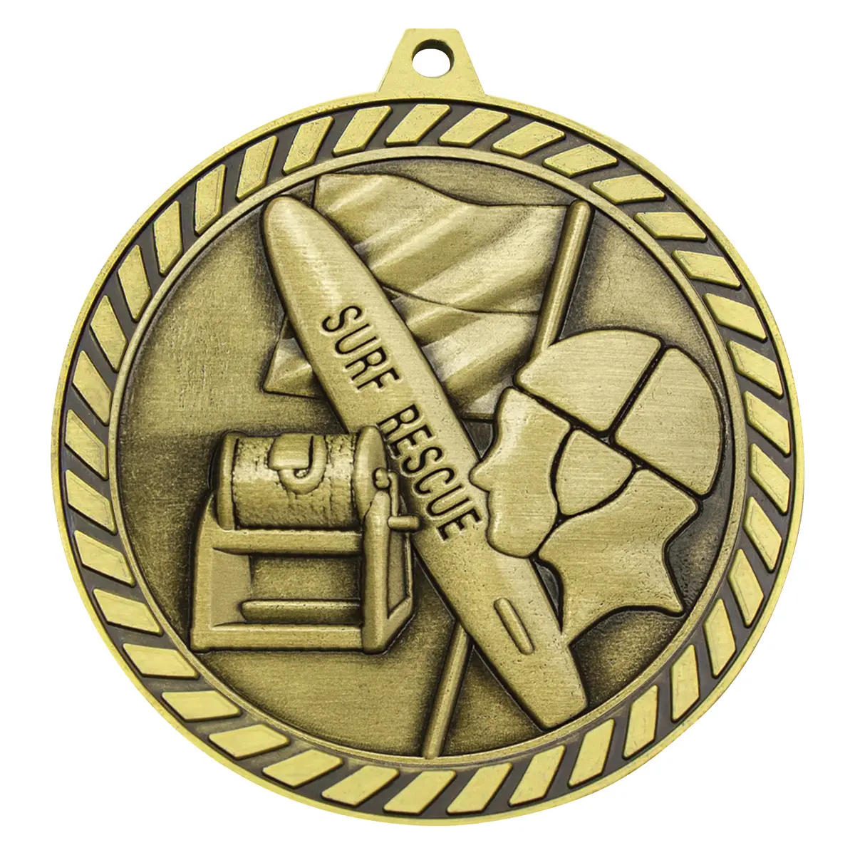 mmv658g-gold Gold venture medal lifesaving with metal construction