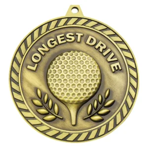 Gold venture medal longest drive with metal construction