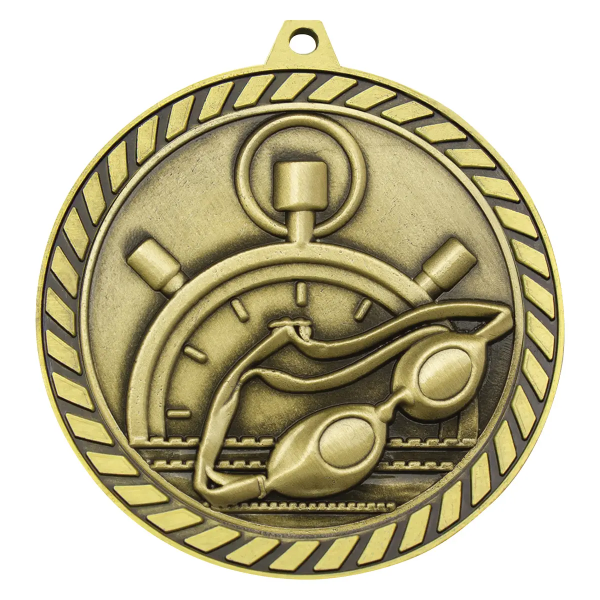 mmv602g-gold Gold venture medal swim with metal construction