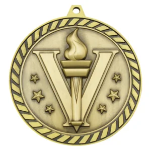 Gold venture medal victory with metal construction
