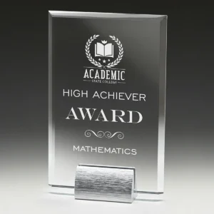 Vintage glass award with glass / metal construction