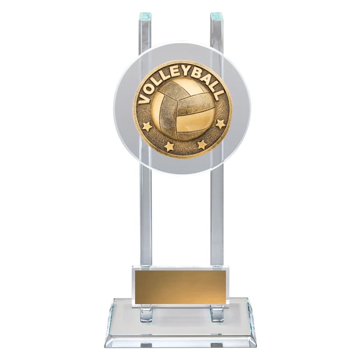 sg227a-gold Gold volleyball spartan glass with glass construction