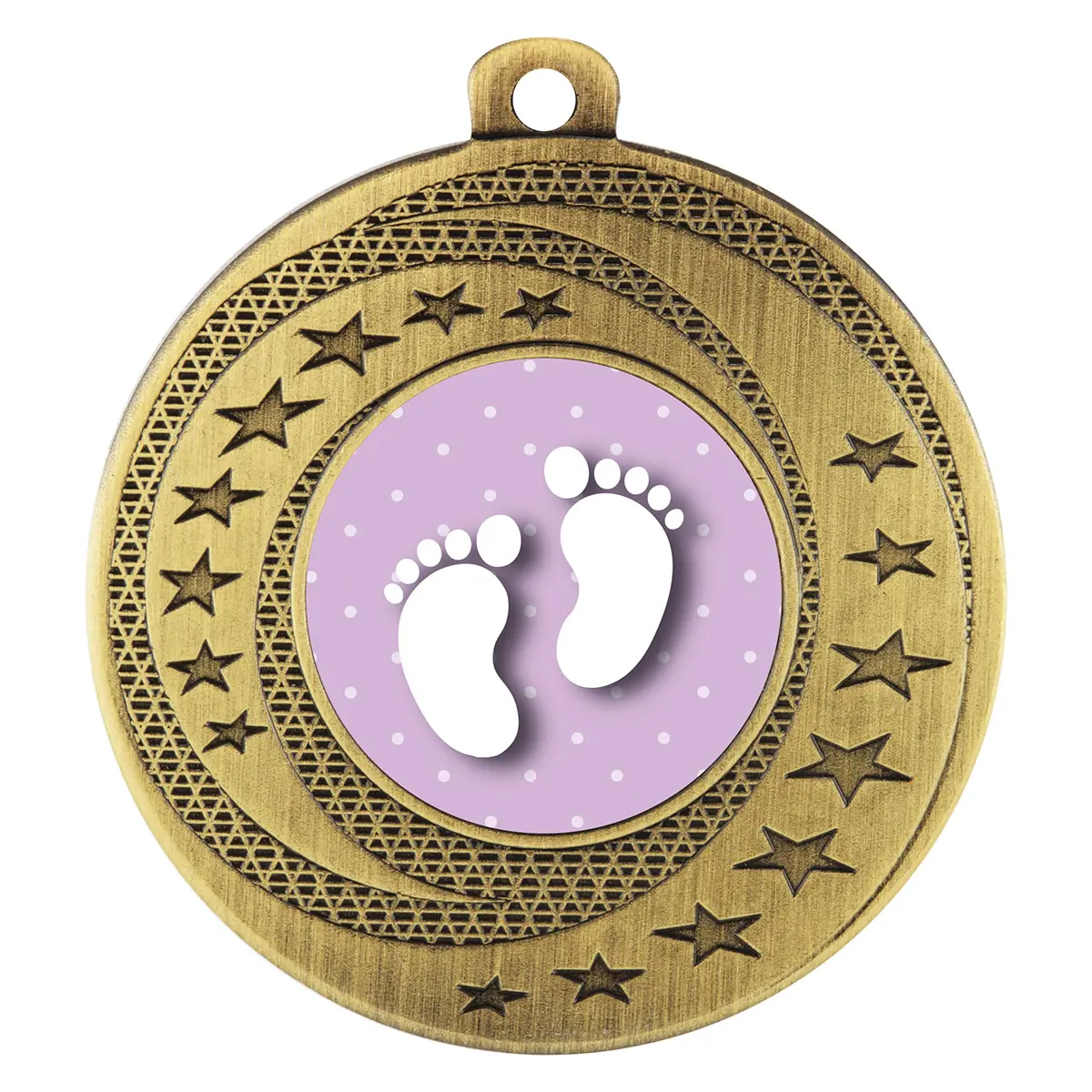 asw117g-gold Gold wayfare - baby feet with metal construction