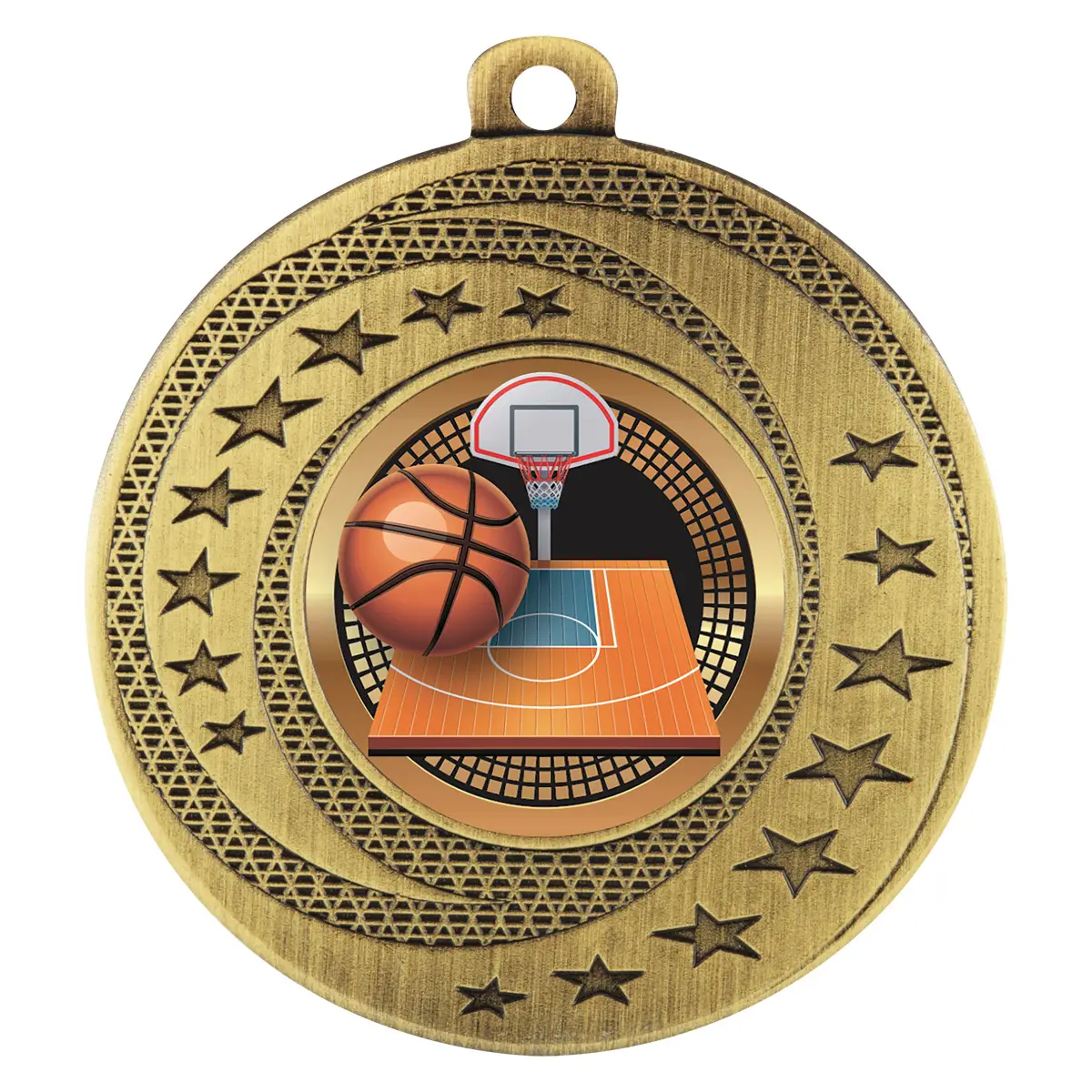 bsw134g-gold Gold wayfare medal - basketball with metal construction