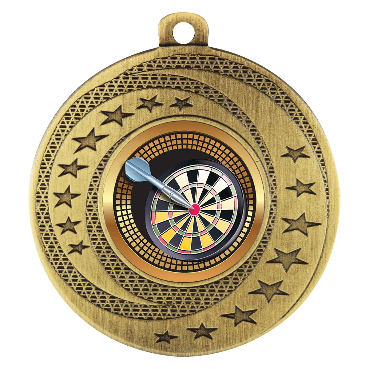 bsw138g-gold Gold wayfare medal - darts with metal construction