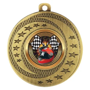 Gold wayfare medal - motorsport with metal construction