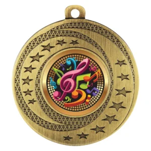 Gold wayfare medal - music with metal construction