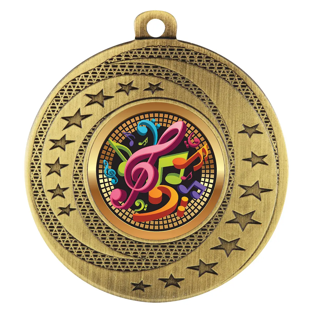 Gold wayfare medal - music with metal construction