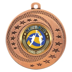 Bronze wayfare medal - netball with metal construction