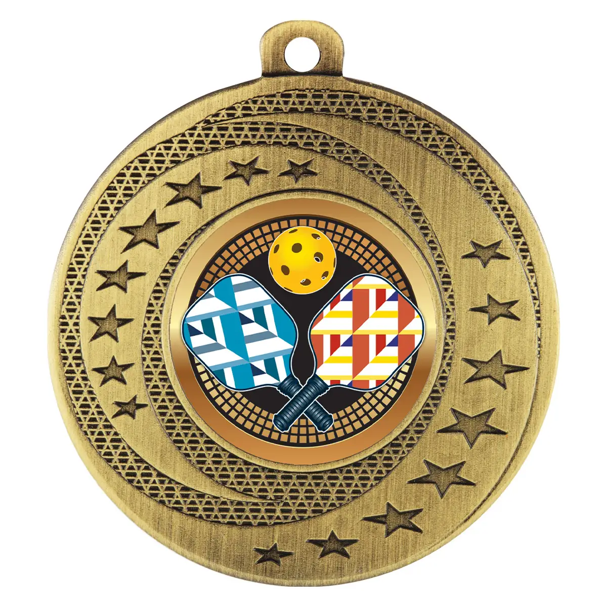 bsw171g-gold Gold wayfare medal - pickleball with metal construction