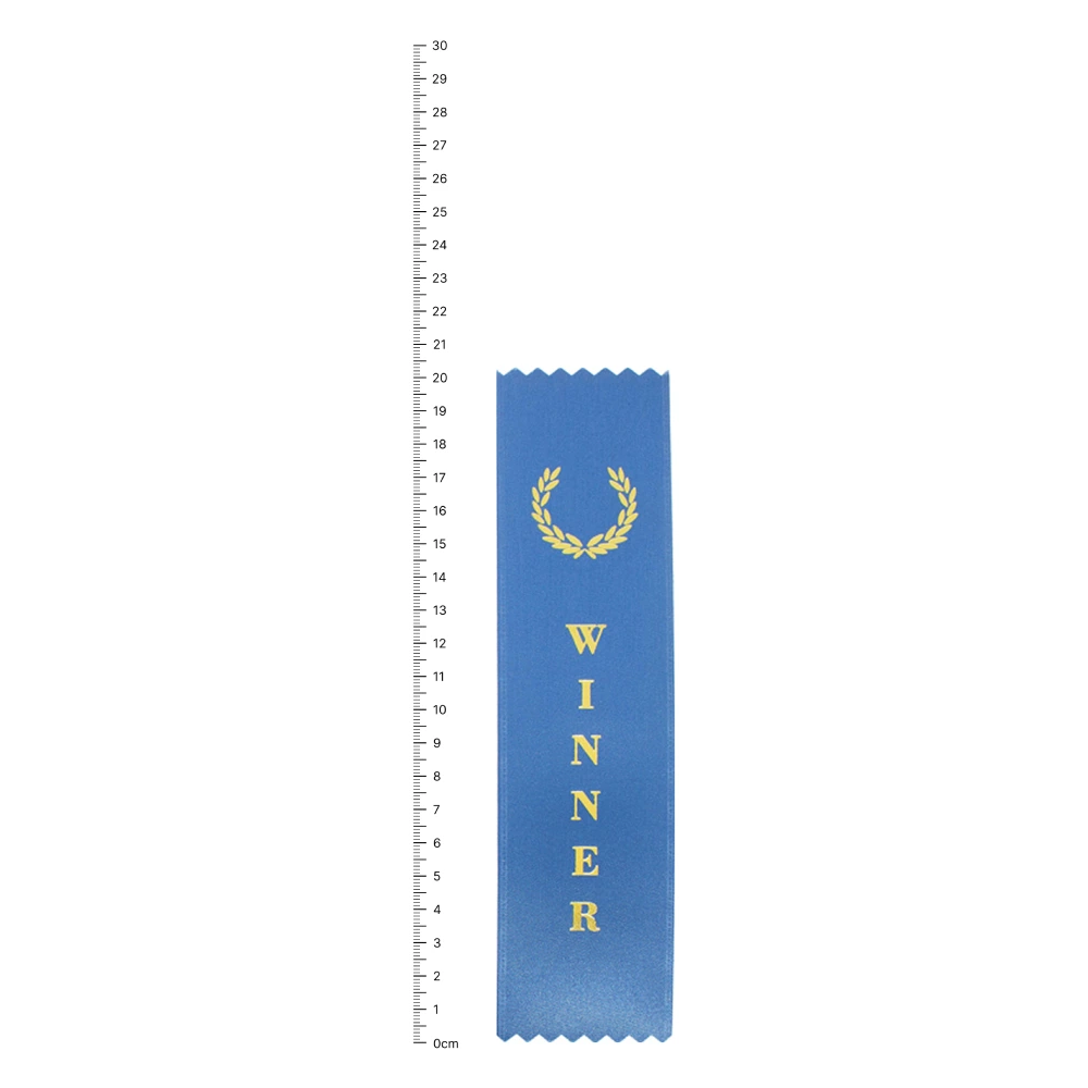 winner place ribbon next to ruler