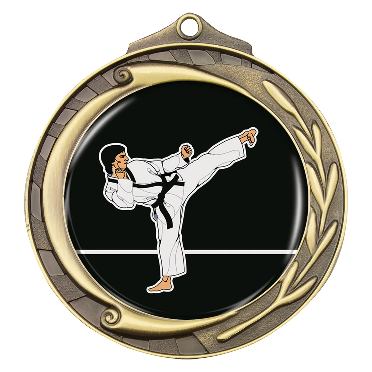 wmk111g-gold Gold wreath - martial arts with metal construction