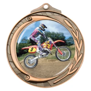 Bronze wreath - motocross with metal construction