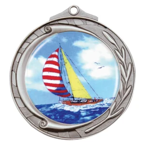 Silver wreath - sailing with metal construction