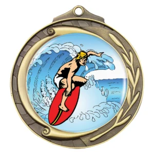 Gold wreath - surfing with metal construction