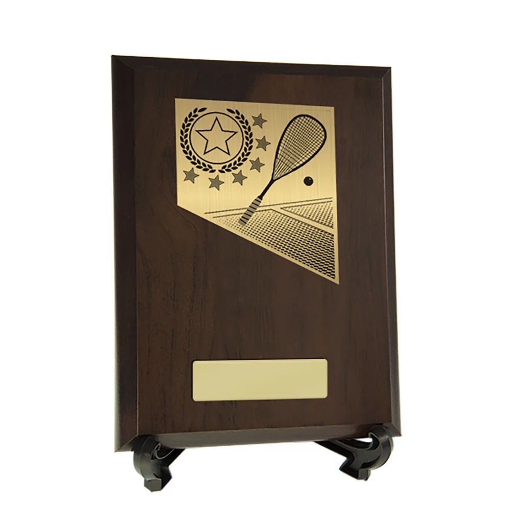 Cherry / gold plaque with squash trim with timber / resin construction