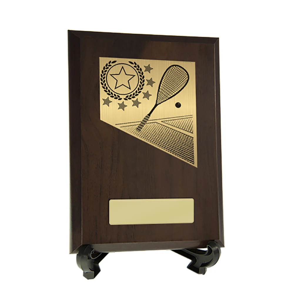 Cherry / gold plaque with squash trim with timber / resin construction