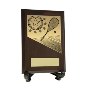Cherry / gold plaque with squash trim with timber / resin construction