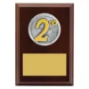 2nd Place Peak Plaque small Walnut peak plaque 2nd place with timber construction