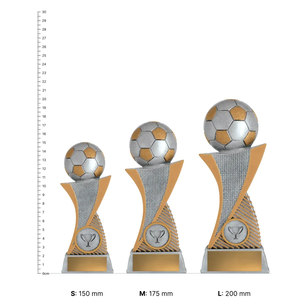 Alpine Football Alpine Football trophies next to ruler