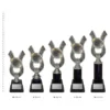 American Football Anchor American Football Anchor trophies next to ruler