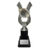 American Football Anchor medium american football trophy with football on a black base.