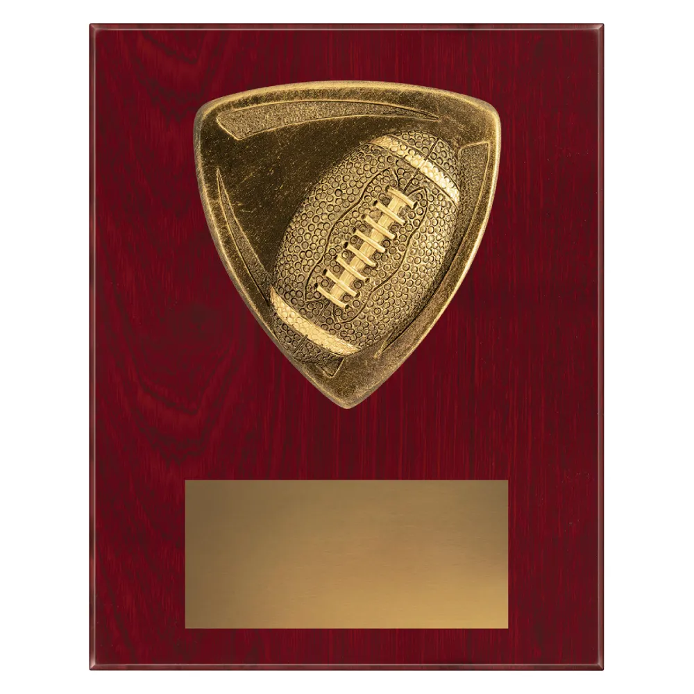 American Football Nova Plaque small American football plaque with football emblem on a wooden plaque.