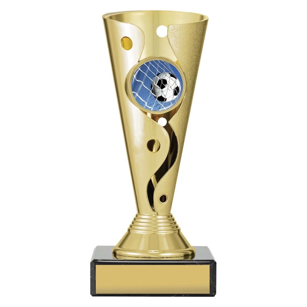 Football Aspire Carnival Cup small Gold carnival cup - football with plastic / marble construction