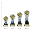 Football Diamond Gold Football Diamond Gold trophies next to ruler