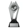 Football Nighthawk medium black and silver trophy with boot, ball and goals soccer