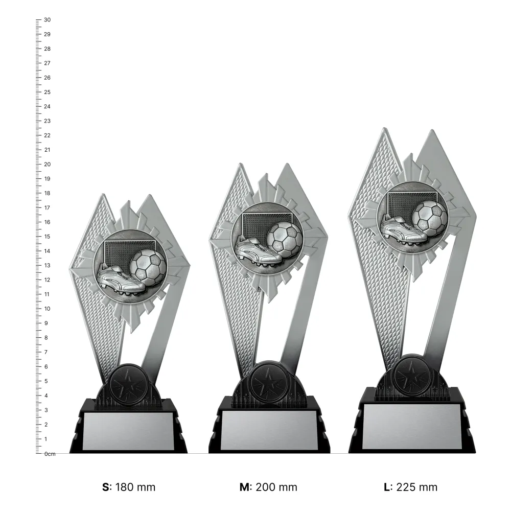 Football Nighthawk Football Nighthawk trophies next to ruler