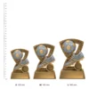 Football Stockade Football Stockade trophies next to ruler
